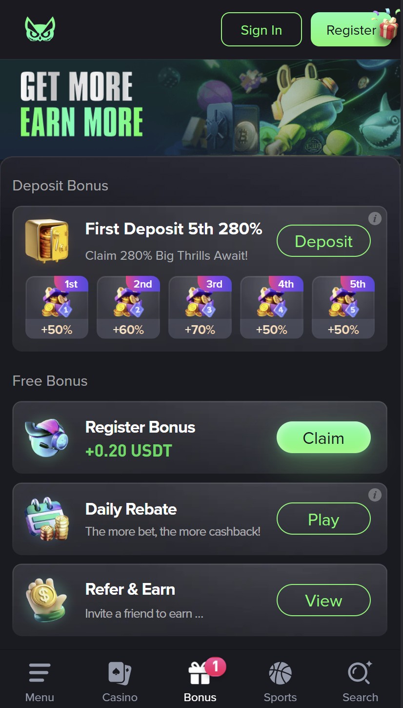 VPBET USA Interface Screenshot